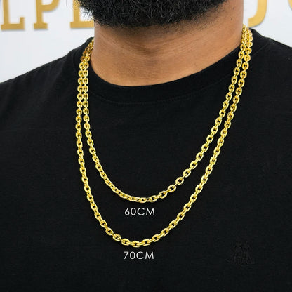 Corrente Cadeado 5mm Banhada a Ouro 18K