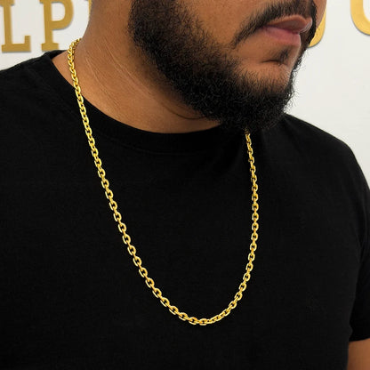 Corrente Cadeado 5mm Banhada a Ouro 18K