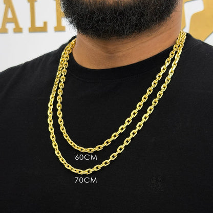 Corrente Cadeado 6mm Banhada a Ouro 18K