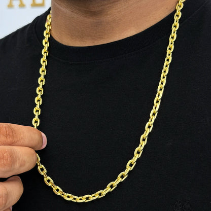 Corrente Cadeado 6mm Banhada a Ouro 18K