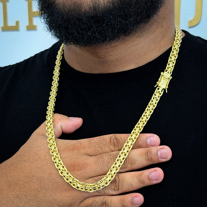 Corrente Cadeado Duplo 10mm Banhada a Ouro 18K