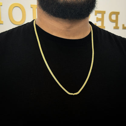 Corrente Cadeado Duplo 4mm Banhada a Ouro 18K