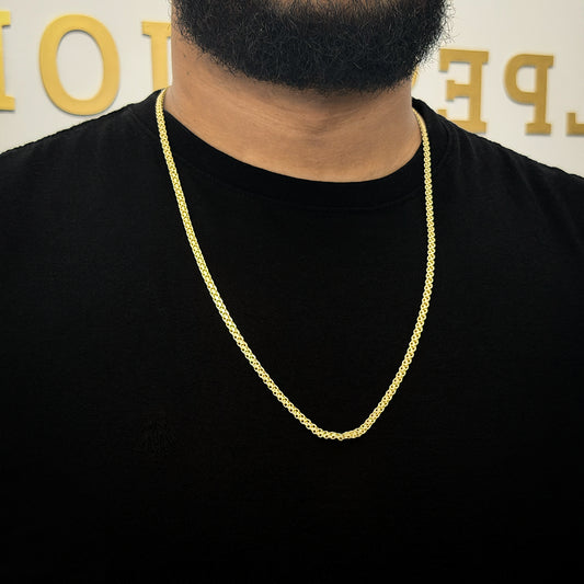 Corrente Cadeado Duplo 4mm Banhada a Ouro 18K