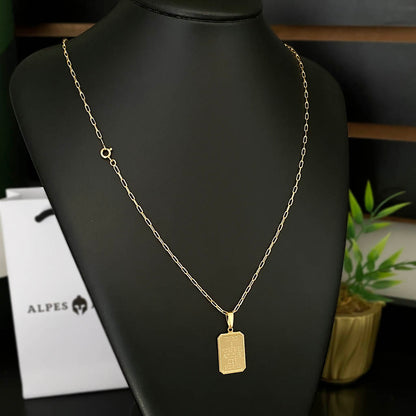Corrente Cartie 2mm e Pingente Tudo é Possível Banhado a Ouro 18K