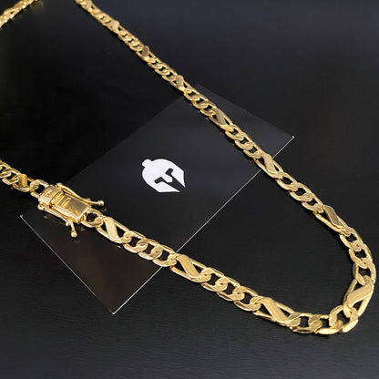 Corrente Friso 3x1 Banhada a Ouro 18K