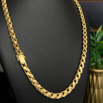 Corrente Friso S 8mm Banhada a Ouro 18K