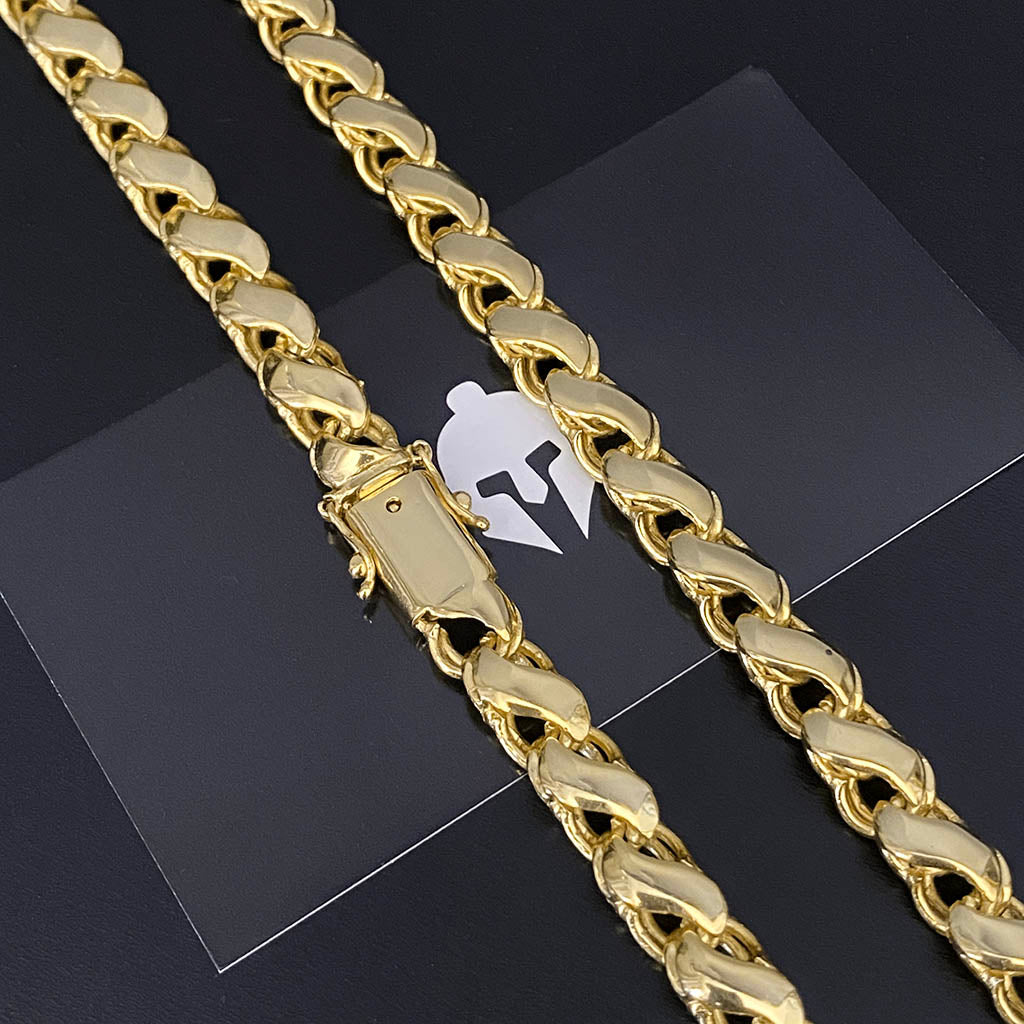 Corrente Friso S 8mm Banhada a Ouro 18K