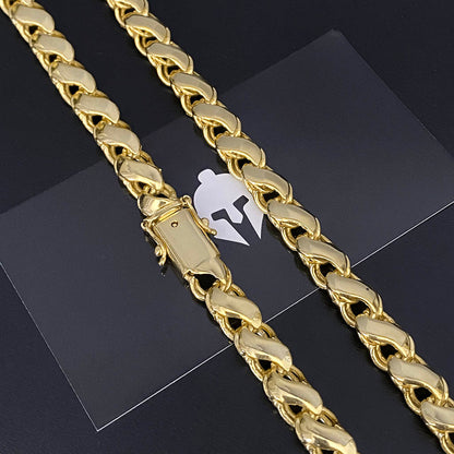 Corrente Friso S 8mm Banhada a Ouro 18K