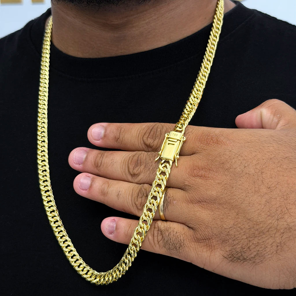 Corrente Grumet Dupla 10mm Banhada a Ouro 18K