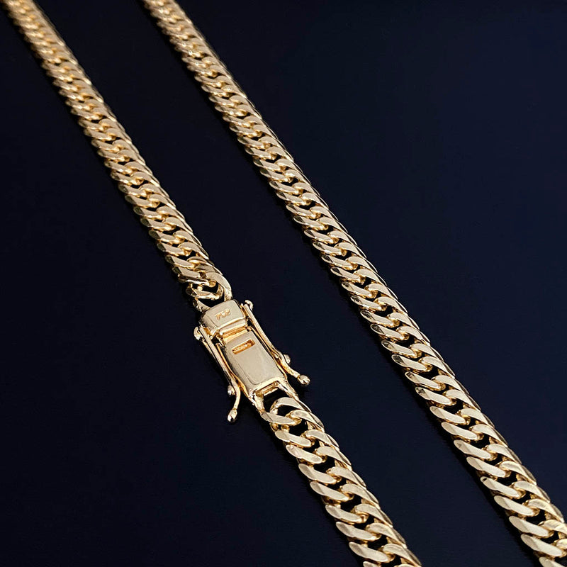 Corrente Grumet Dupla 10mm Banhada a Ouro 18K