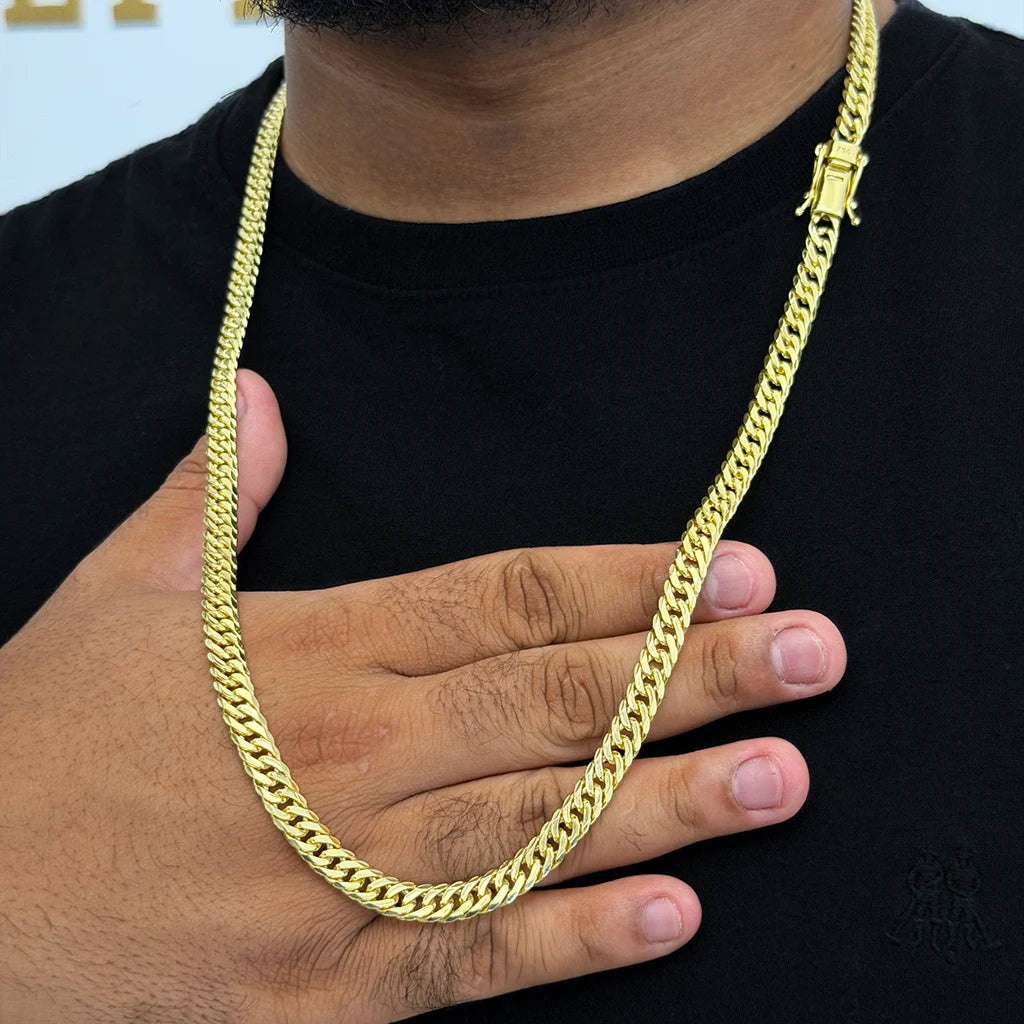 Corrente Grumet Dupla 7mm Banhada a Ouro 18K