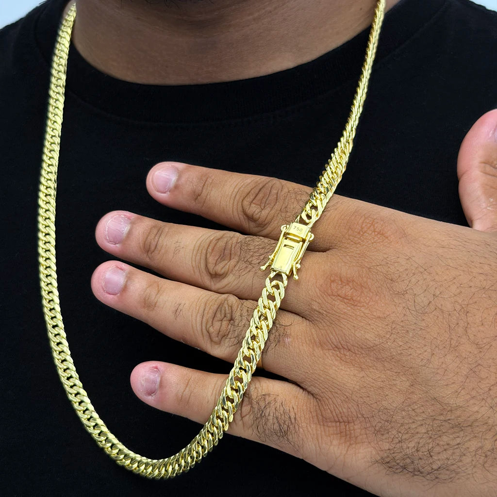 Corrente Grumet Dupla 7mm Banhada a Ouro 18K