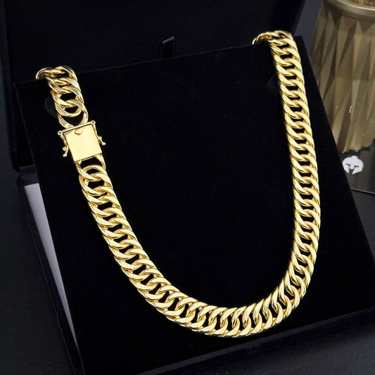 Corrente Maciça 15mm Banhado a Ouro 18K
