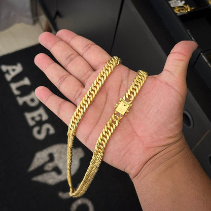 Corrente Maciça 10mm Banhada a Ouro 18K