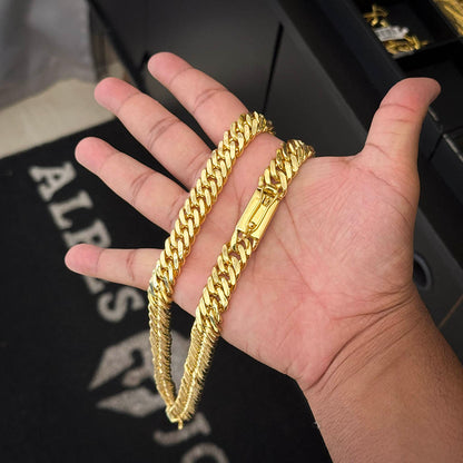 Corrente Maciça Grumet 13mm Banhada a Ouro 18K