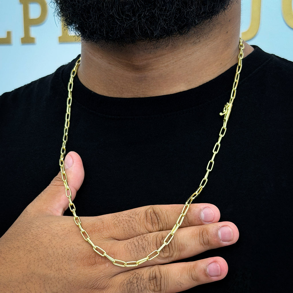 Corrente Meia Cana 4mm Banhada a Ouro 18K
