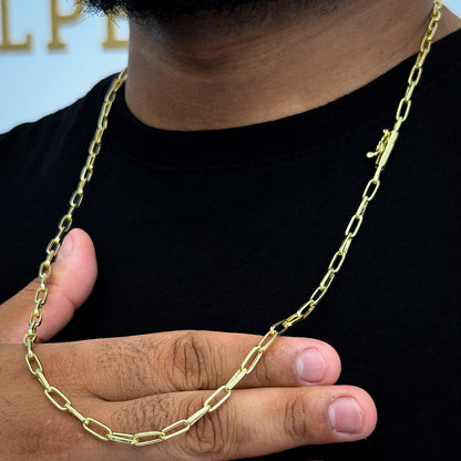 Corrente Meia Cana 4mm Banhada a Ouro 18K