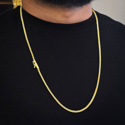Corrente Peruana 3mm Banhada a Ouro 18K