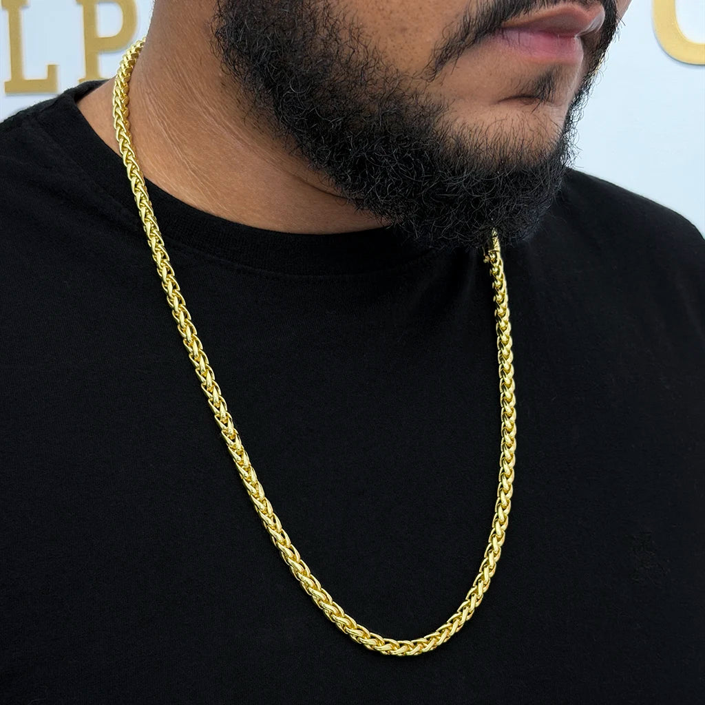 Corrente Peruana 7mm Banhada a Ouro 18K