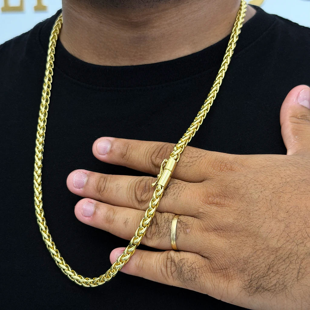 Corrente Peruana 7mm Banhada a Ouro 18K