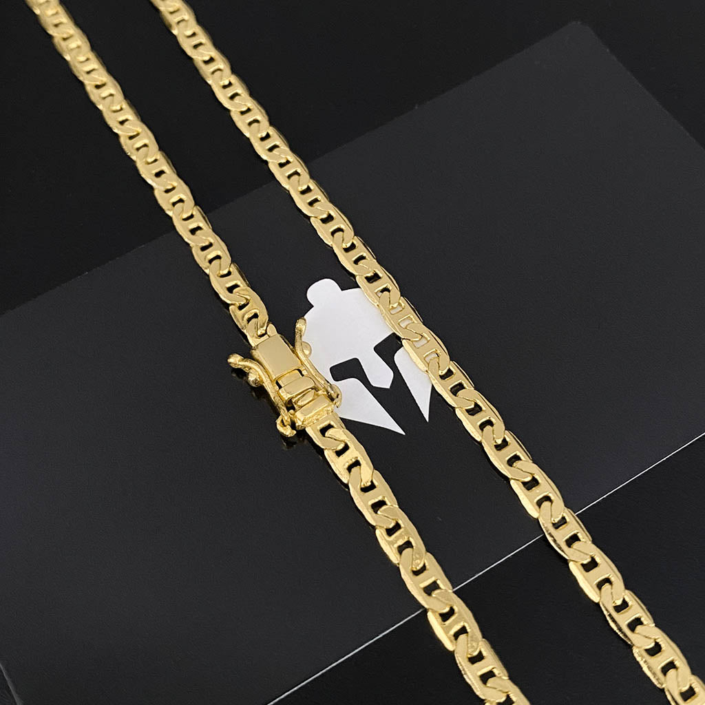 Corrente Piastrini 4mm Banhada a Ouro 18K