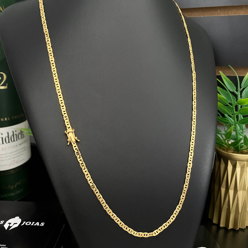 Corrente Piastrini 4mm Banhada a Ouro 18K