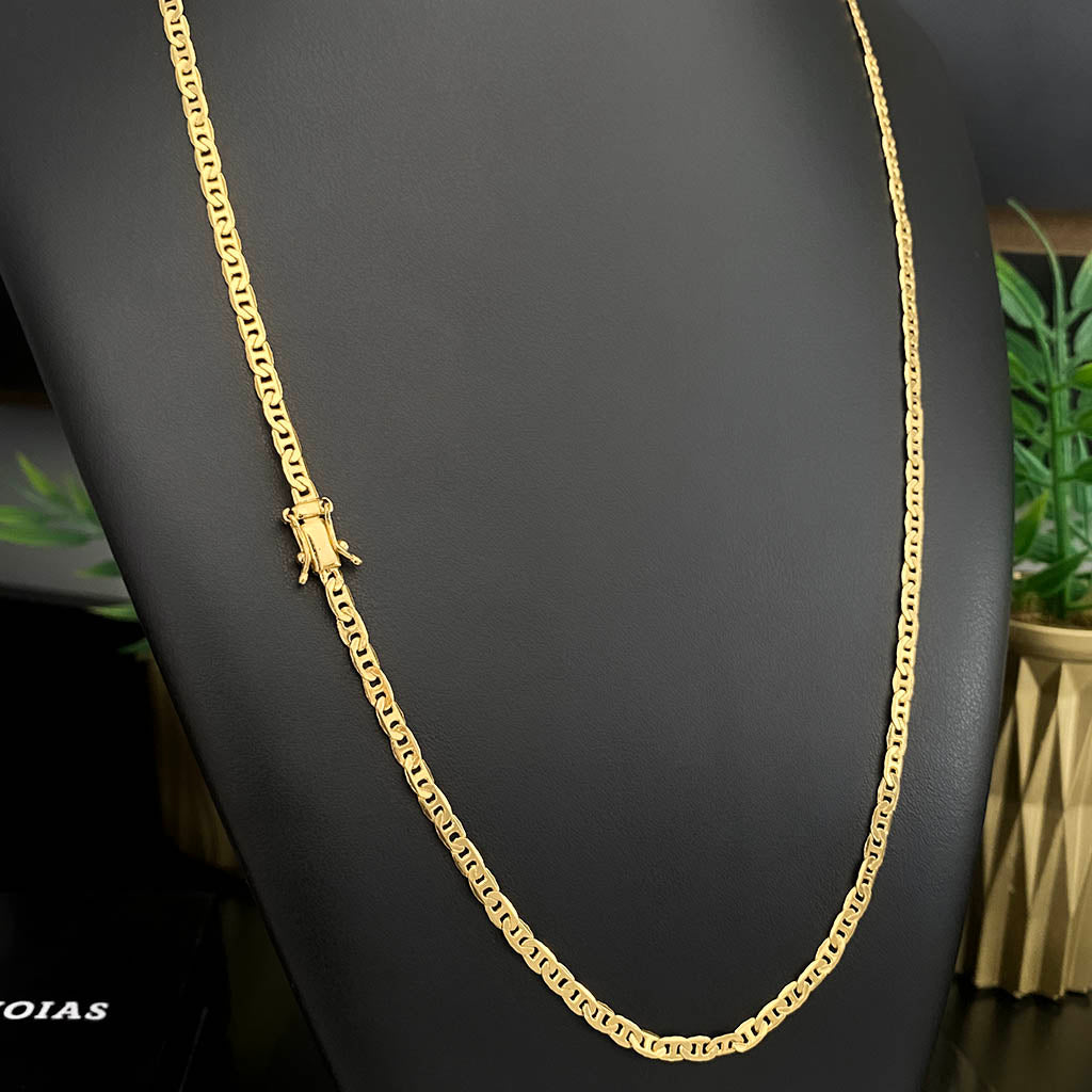 Corrente Piastrini 4mm Banhada a Ouro 18K