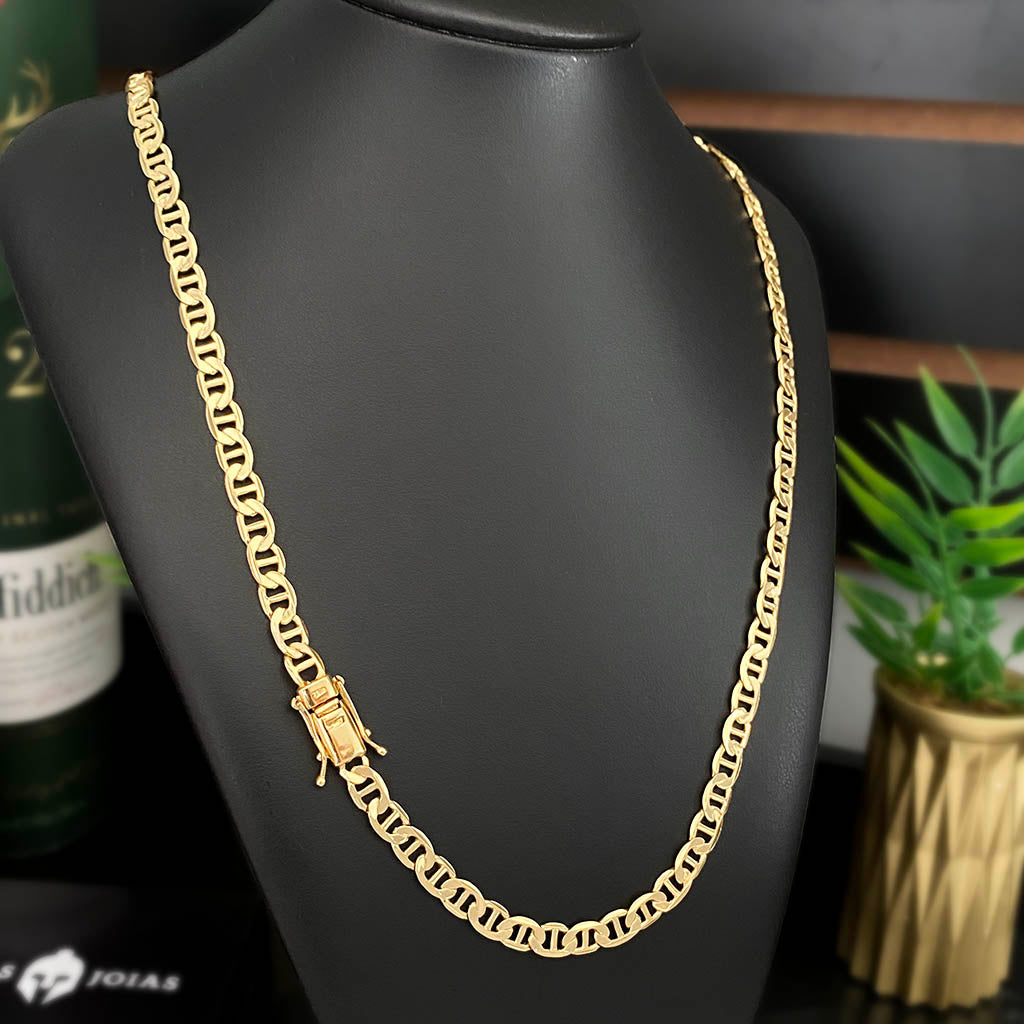 Corrente Piastrini 6mm Banhada a Ouro 18K