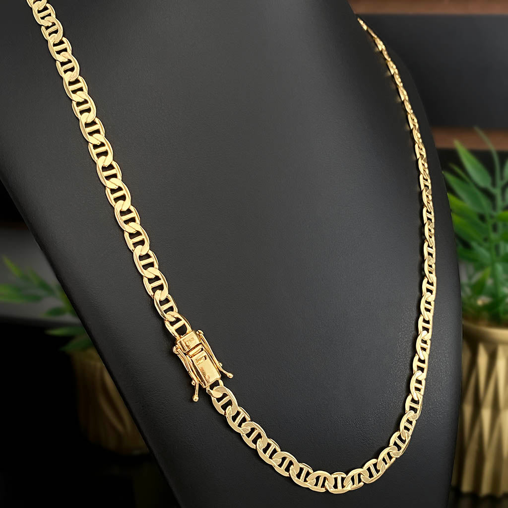 Corrente Piastrini 6mm Banhada a Ouro 18K