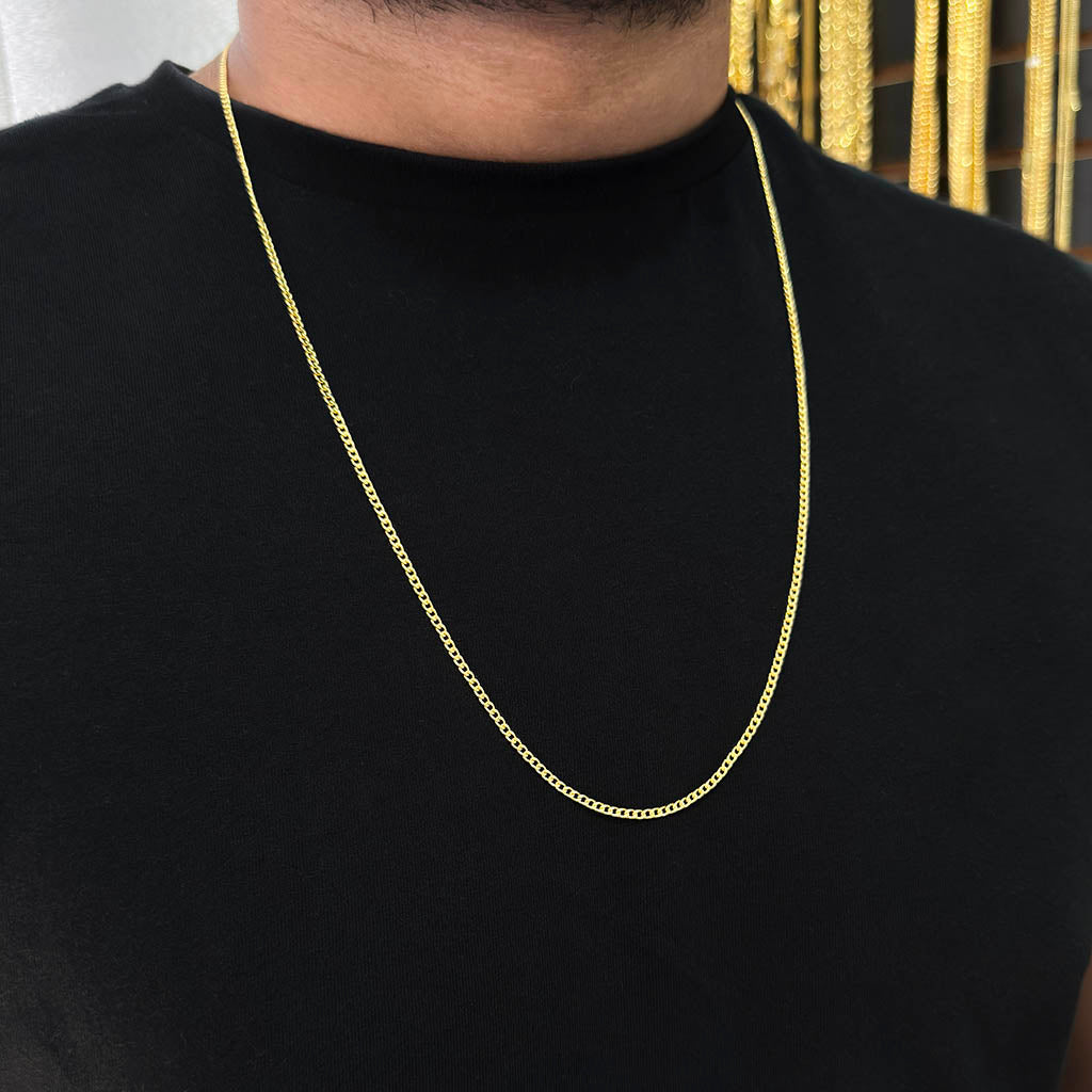 Corrente + Pulseira Grumet 2mm Banhado a Ouro 18K