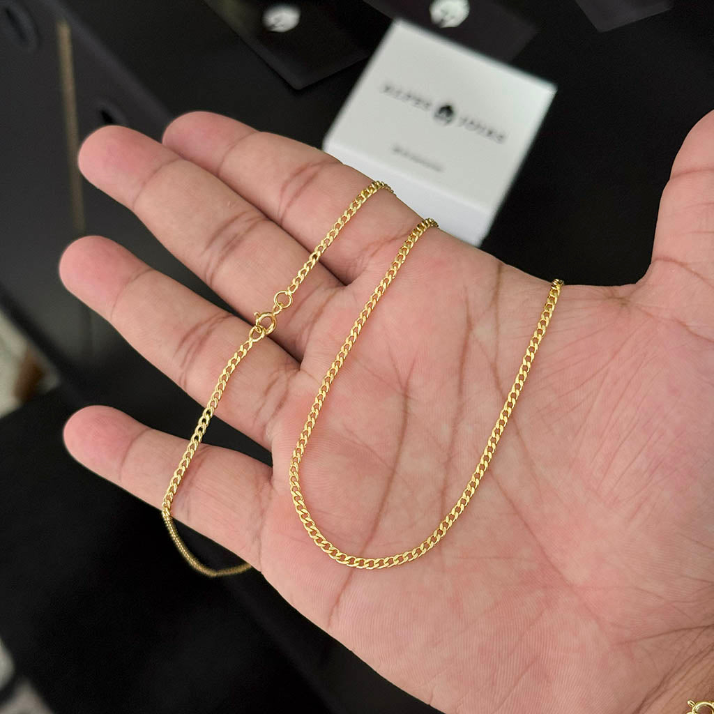 Corrente + Pulseira Grumet 2mm Banhado a Ouro 18K