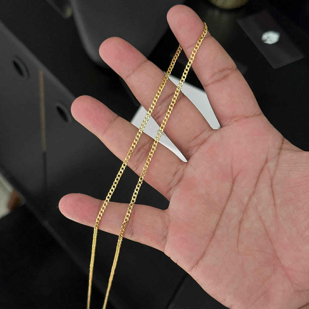 Corrente + Pulseira Grumet 2mm Banhado a Ouro 18K