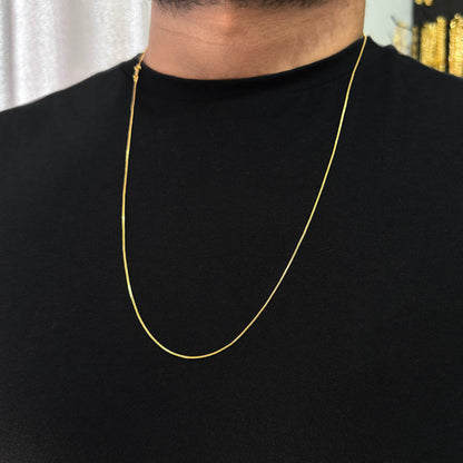 Corrente + Pulseira Veneziana 1mm Banhado a Ouro 18K