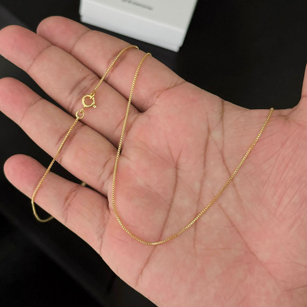 Corrente + Pulseira Veneziana 1mm Banhado a Ouro 18K