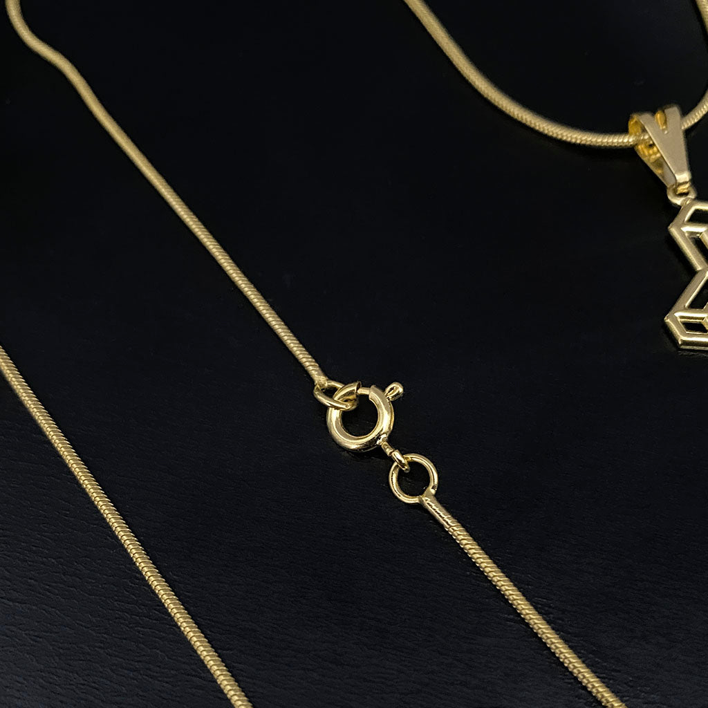 Corrente Rabo de Rato 1mm e Pingente Cruz Vazada Banhada a Ouro 18K