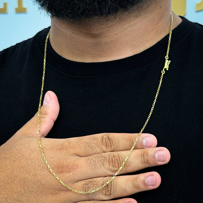 Corrente Tijolinho 1mm Banhada a Ouro 18K