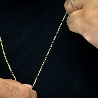 Corrente Tijolinho 1mm Banhada a Ouro 18K