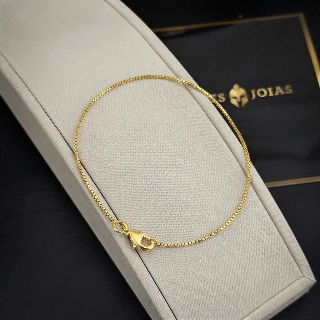 Pulseira Veneziana 1mm Banhada a Ouro 18K