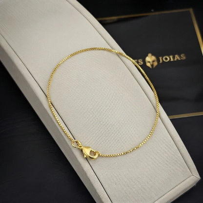 Pulseira Veneziana 1mm Banhada a Ouro 18K