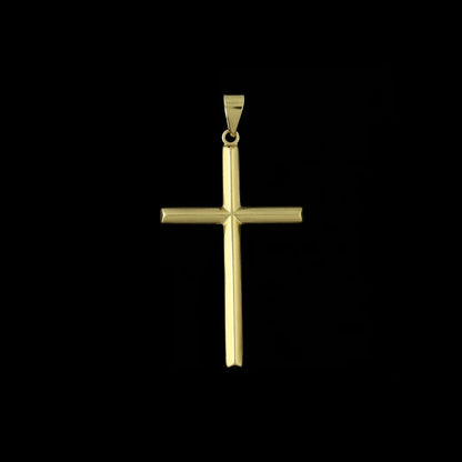 Pingente Cruz em Relevo Banhado a Ouro 18K