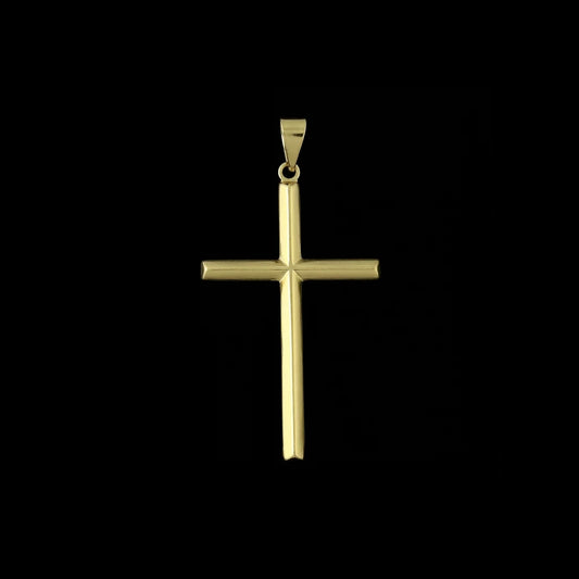 Pingente Cruz em Relevo Banhado a Ouro 18K