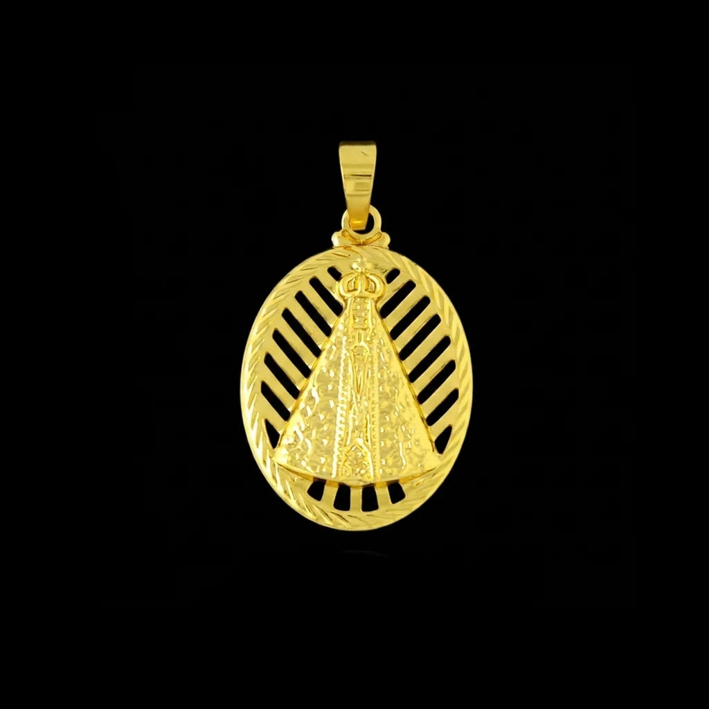 Pingente Vazado Nossa Senhora Aparecida Banhado a Ouro 18K