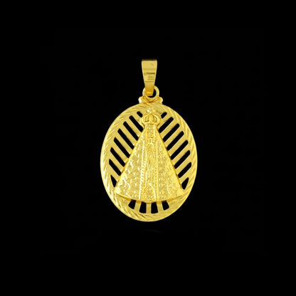 Pingente Vazado Nossa Senhora Aparecida Banhado a Ouro 18K
