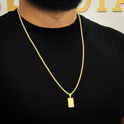 Corrente Peruana 3mm e Pingente Letra Rajada Banhado a Ouro 18K