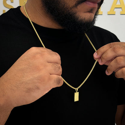 Corrente Peruana 3mm e Pingente Letra Rajada Banhado a Ouro 18K