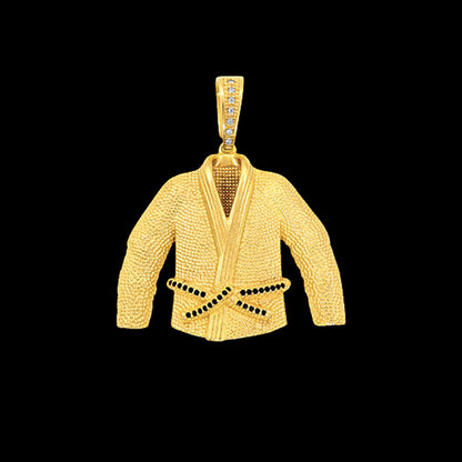 Pingente Kimono Faixa Preta Banhado a Ouro 18K