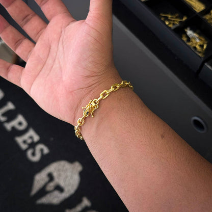 Pulseira Cadeado 6mm Fecho Nossa Senhora Banhado a Ouro 18K