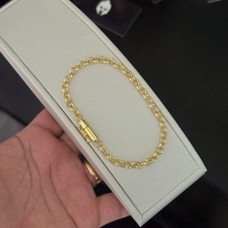 Pulseira Elo Português 5mm Banhada a Ouro 18K