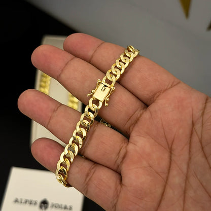 Pulseira Escama Laminada 8mm Banhado a Ouro 18K