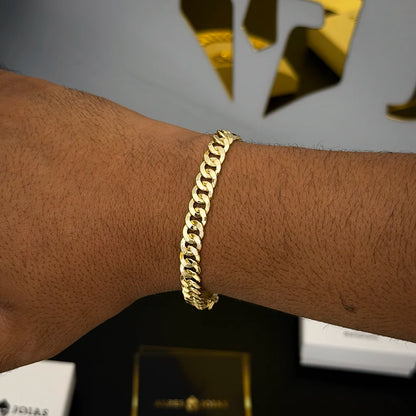 Pulseira Escama Laminada 8mm Banhado a Ouro 18K